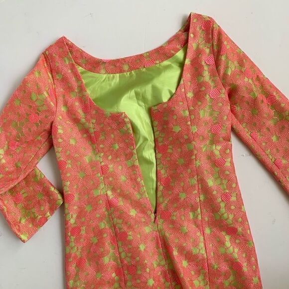 LILLY PULITZER RARE MANDY HOTTY PINK LIME DRESS - Picture 6 of 8